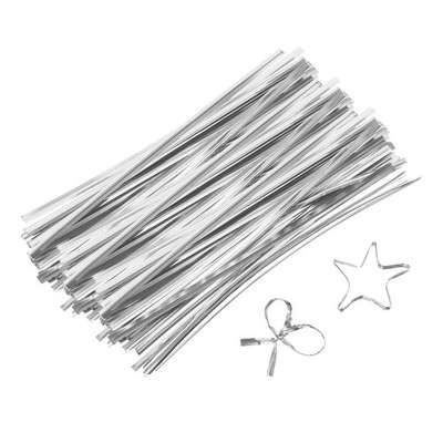 6'' Twist Ties Metallic Twist Ties 800 Pack Silver