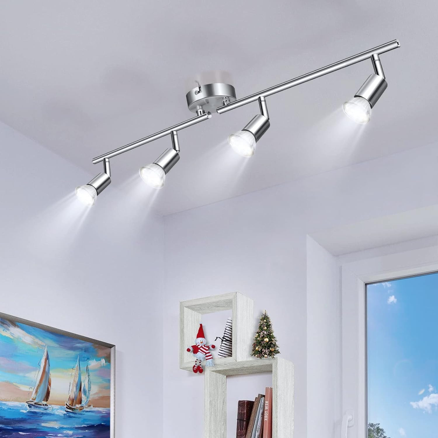 Plafoniera Moderna 4 Faretti LED Orientabili | Illuminazione Interno 4x5W