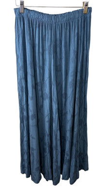 CP Shades Sausalito Dusty Blue Embossed Floral Maxi Skirt Size M