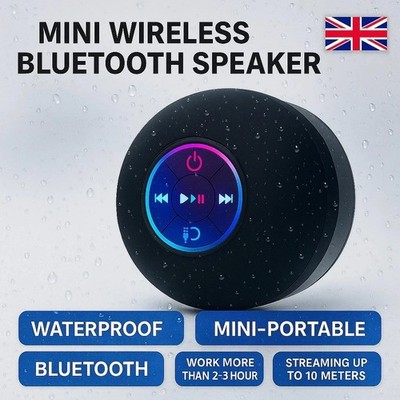 Mini Tragbarer Bluetooth Lautsprecher Wasserdicht Kabellos Tragbar Duschlautsprecher IPX4
