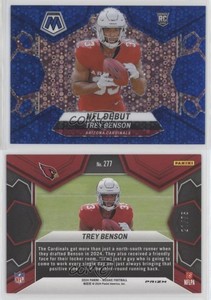 2024 Panini Mosaic NFL Debut No Huddle Blue Prizm /75 Trey Benson #277 Rookie RC