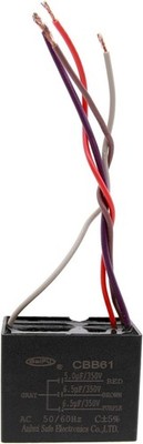 CBB61 5uf 6.5uf 4 Wire 350V AC Ceiling Fan Capacitor 50/60 Hz Polypropylene Film
