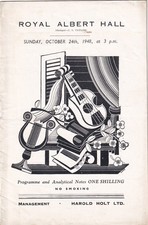 Concert Programme 1948 Royal Albert Hall Wilhelm Backhaus George Weldon