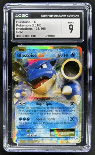 2016 Pokemon XY Evolutions Blastoise Holo #21/108 CGC 9