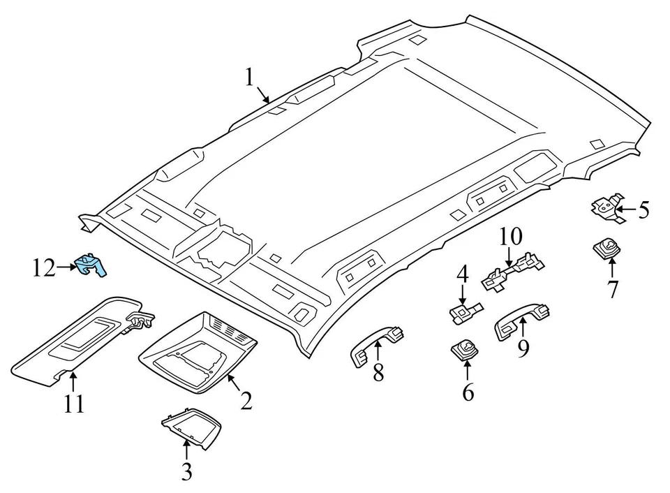 2013-2015 BMW ACTIVEHYBRID 7 - CLIPE/suporte para viseira solar 7896985 - Imagem 3 de 4