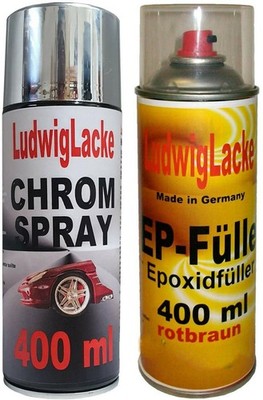 Chromspray 400ml & Grundierung 400ml Chromlack Chrom Chromspraydose