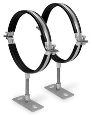 2 Pcs 6 Inch Split Ring Pipe Hanger with Anti-slip Mat, Heavy Duty Adjustable