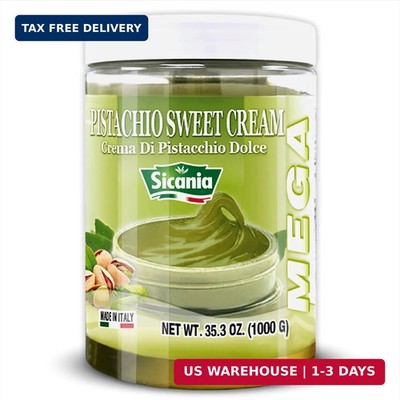 SICANIA - Premium Pistachio Cream Spread 2.2 lb (1kg) - Bulk Size - Authentic It