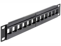 Delock 43259 Black 255mm 44mm 12mm 10? Keystone Patch Panel 12 Port Black