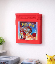 3D Printed Pokemon Red Gameboy Cartridge Wall Art   9x8in Retro Gaming Decor