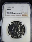 1963 PF66 50C FRANKLIN SILVER PROOF HALF DOLLAR - NGC PF66