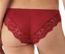 MAIDENFORM Lace Back Tanga Panty Invisible Comfort Red with Gold 40159 Size M 6
