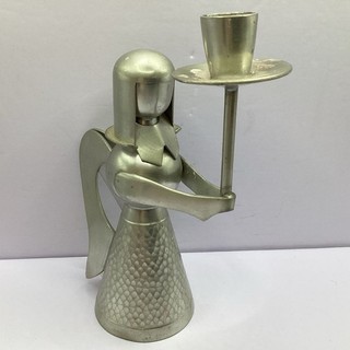 T.K.F. Hammered Pewter Angel Candle Holder Indonesia AP#594