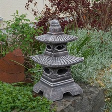 Pagode japonaise à huit fenêtres, statuette en pierre, H. 40 cm, 11 kg, antigel