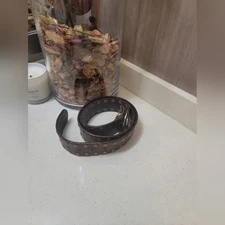 WCM New York Studded Wide Tan Genuine Leather Belt Western Boho