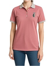 EB Naturally by Elaine Benedict Pink Polo Shirt Golf Embroidered USA Made M