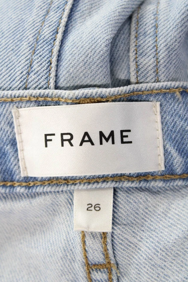 Женские джинсовые шорты в рамке из хлопковой смеси легкие вареные с высокой талией синие размер 26 - Изображение 4 из 4