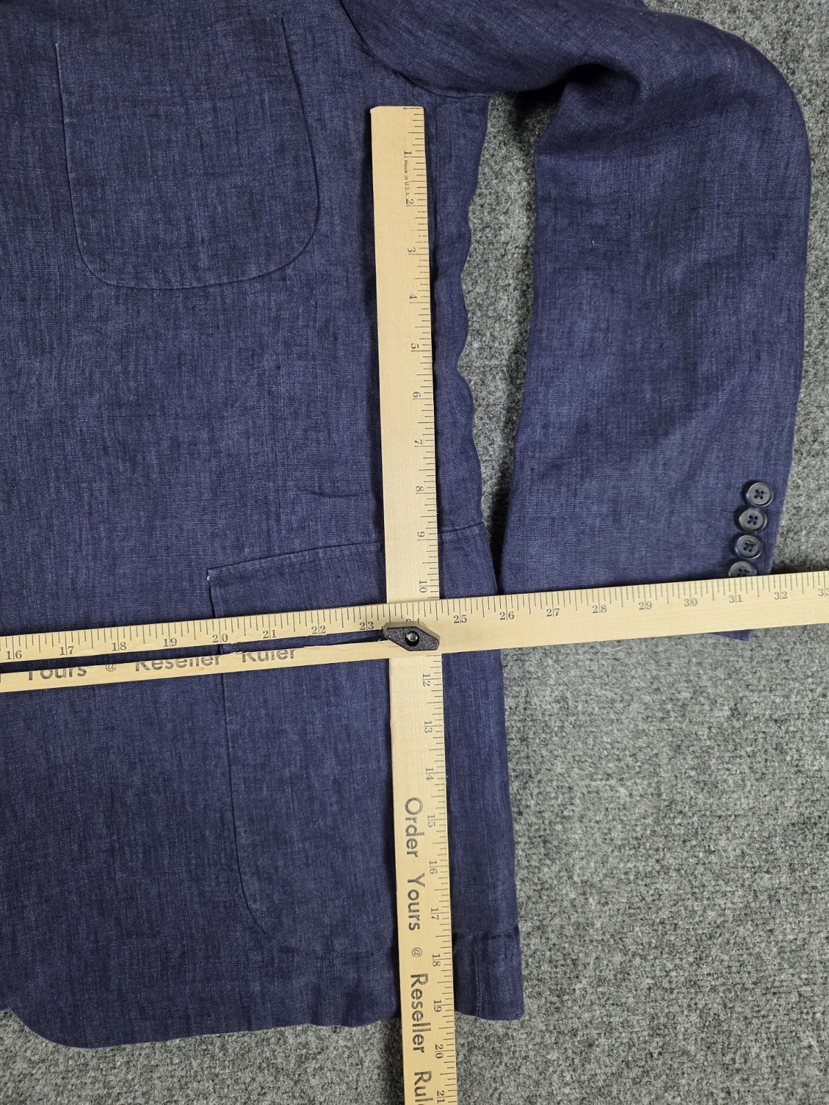 GRANT THOMAS LORD & TAYLOR LARGE BLUE LINEN 2 BUTTON BLAZER SPORT image 5