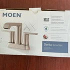 NEW MOEN Genta 84764SRN 4" Centerset Faucet Brushed Nickel w/ Drain B143