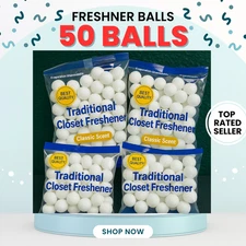 50 Balls Classic Wardrobe Fresheners – Scented Balls for Storage Spaces