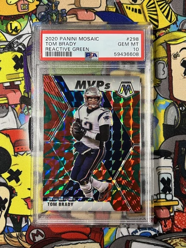 2020 Mosaic TOM BRADY MVPs Reactive Green PSA 10 Gem Mint #298 - Patriots Bucs