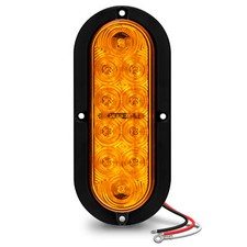 6 Oval Surface Mount Amber Led Truck Trailer Park Turn Tail Lights Waterproof