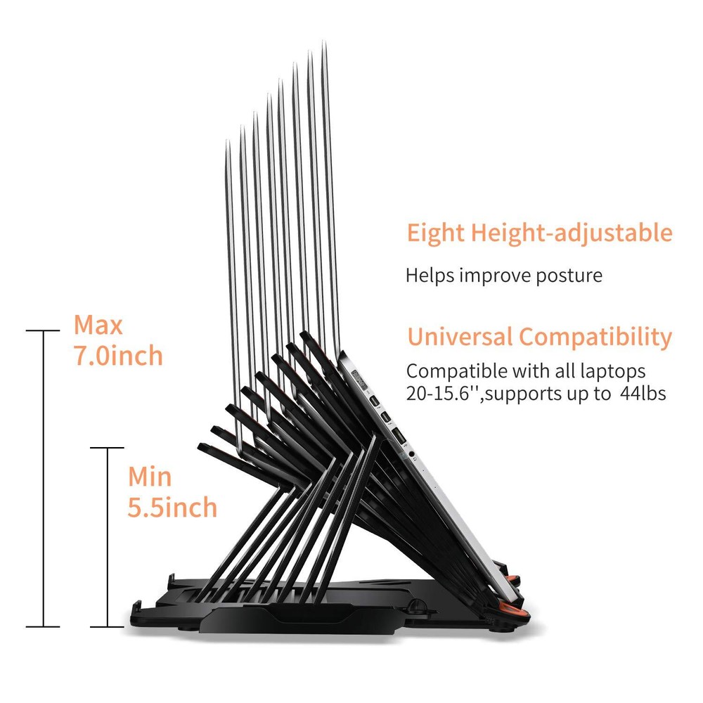 Adjustable Multi-Angle Laptop Stand with Phone Holder Portable Ergonomic Computer Stand