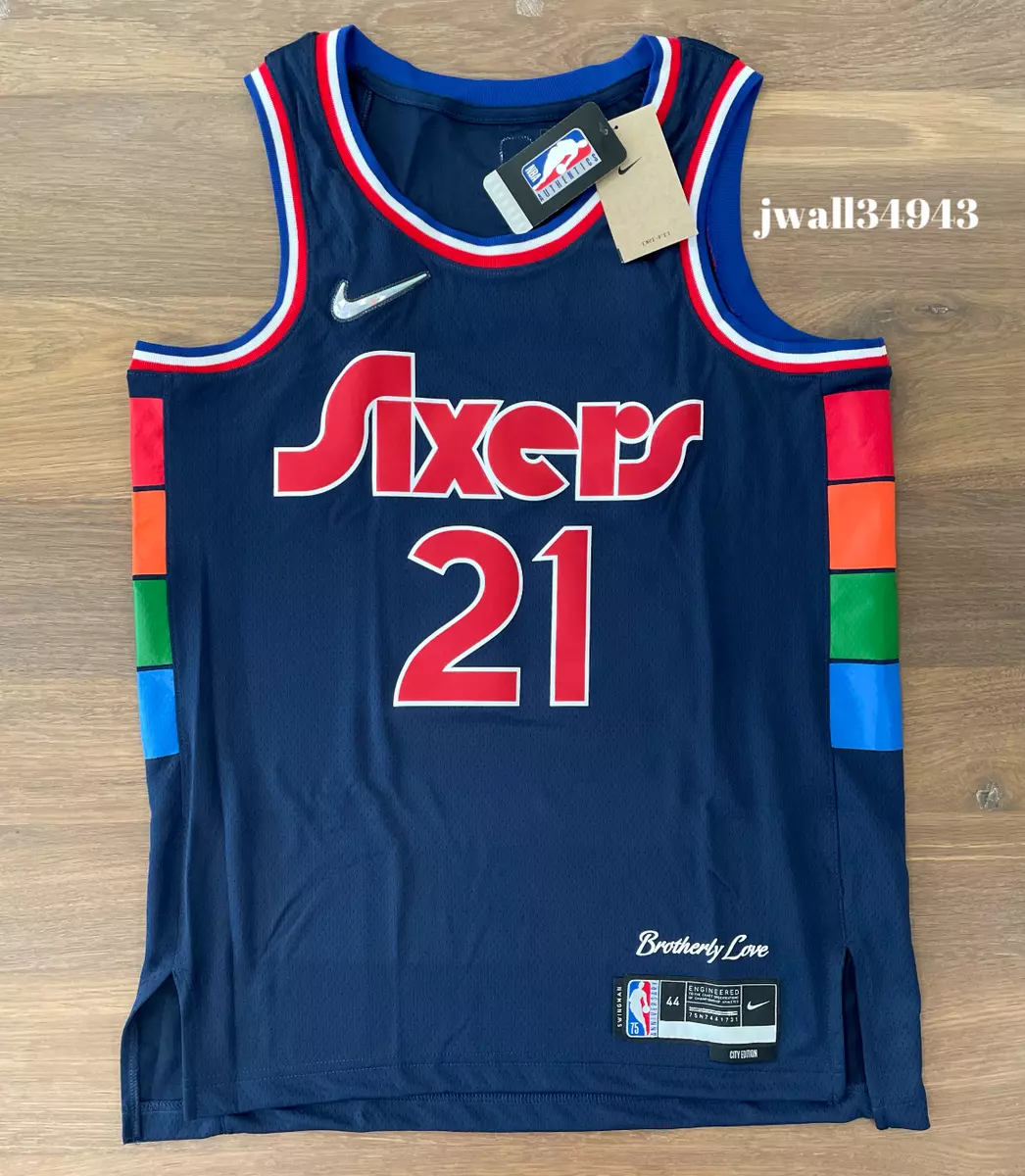 Youth Nike Joel Embiid Navy Philadelphia 76ers 2021/22 Swingman Jersey - City Edition