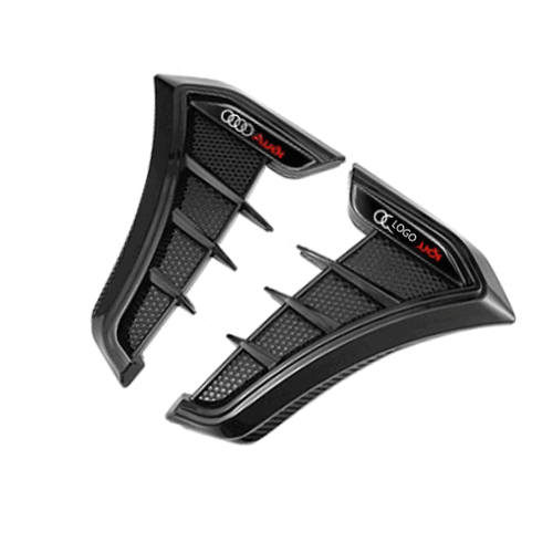 For Audi General Bright Black Air Flow Vent Side Fender Decor Sticker Trim 2pcs - Bild 3 von 10