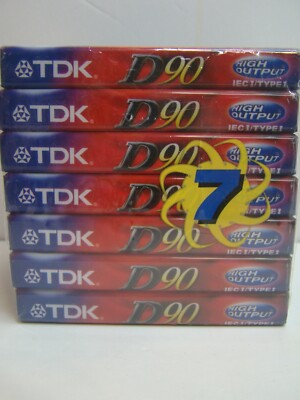 TDK D90 Cassettes Set of 7 - New and Selaed