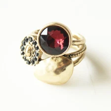 New Chicos Glass Cocktail Ring Gift Fashion Women Party Jewelry 3Sizes Chosen