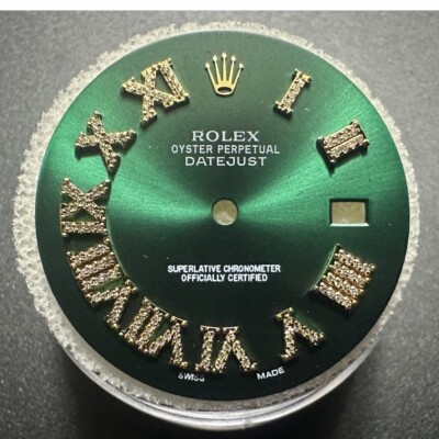 For Rolex Two Tone Datejust 41mm Genuine Roman  # Diamond Dial Green