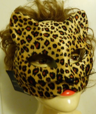Leopard Animal Cat Women or Man Mask Adult Size Costume Tie on