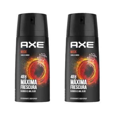 2 Pack Axe Musk Deodorant Body Spray for Men, 150ml (5.07 oz)