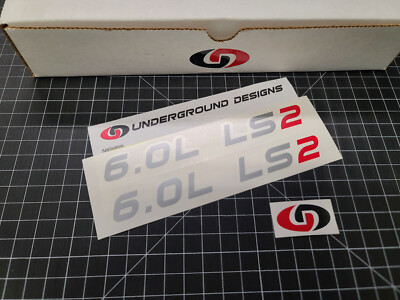 6.0L LS2 Decals (2pk) Racing Hood Stickers 05-07 Corvette 06 GTO 06-09 TBSS SSR