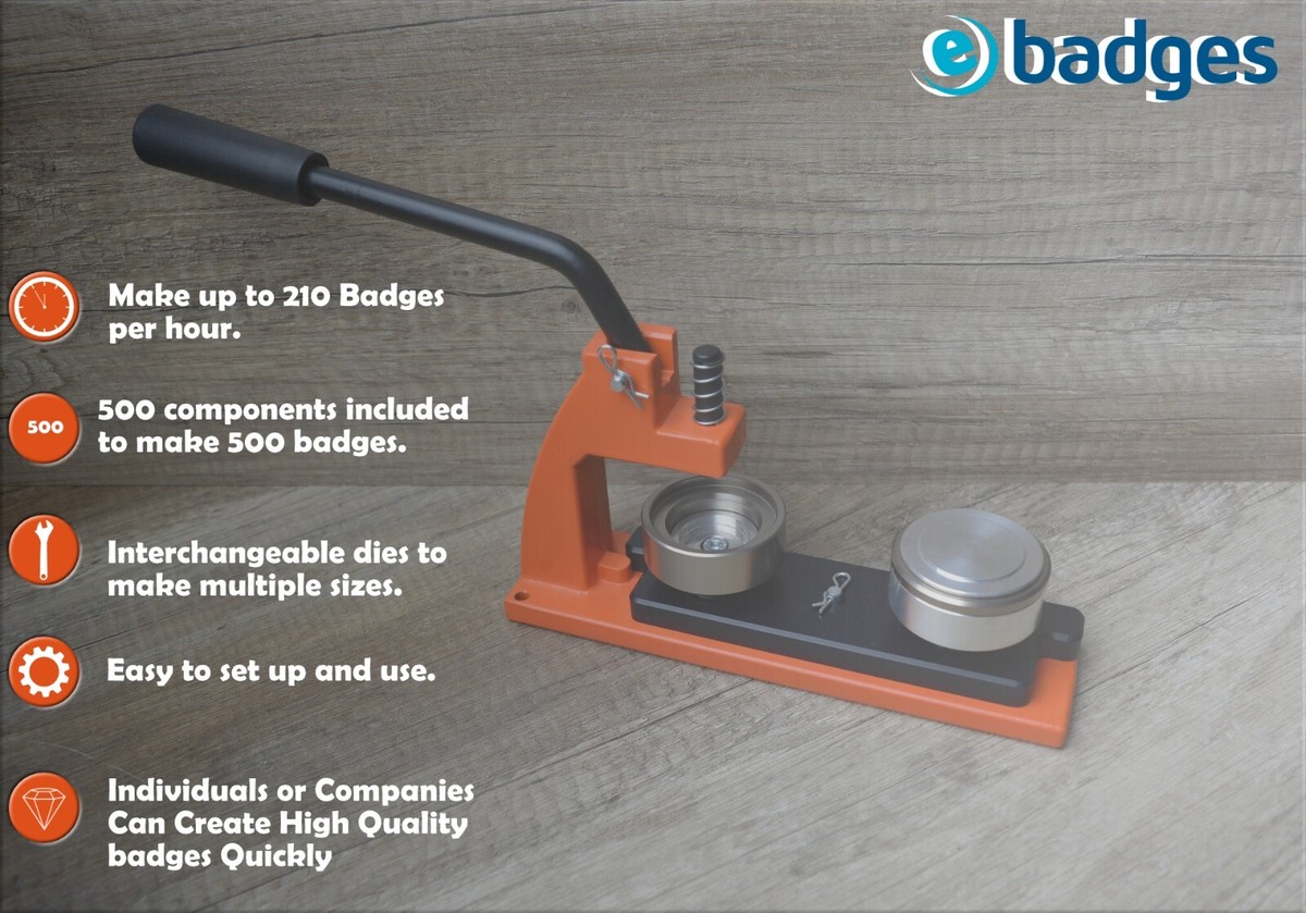 Buttonmaschine Herstellen 250 Stück Button-Rohlinge 25mm Mit D-Nadel - Für Abzeichenmaschinen Button Rückseiten