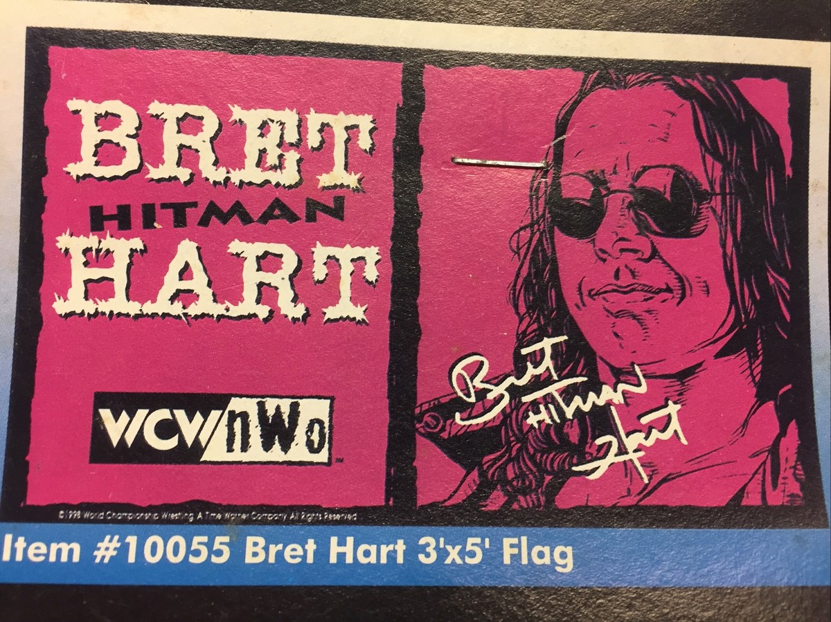 New Vintage 1998 Bret The Hitman Hart Flag WCW WWE WWF NWO
