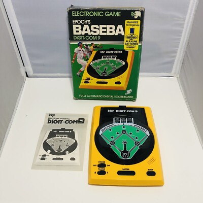 Vintage 1979 Epoch Electronic Baseball Yellow Game For Parts With Box & Manual