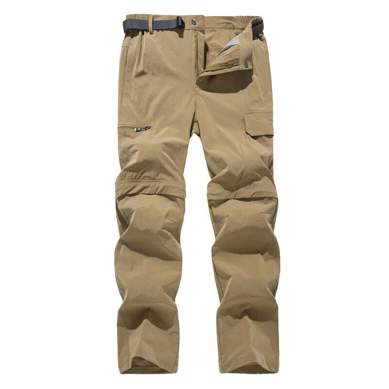 Summer Men Detachable Hiking Pants Quick Drying Elastic Trousers Work Shorts - Image 3 of 4