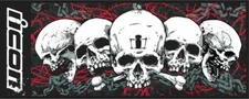 Icon Skull Motorcycle Streetbike Garage Floor Mat 31.2"x78.75"