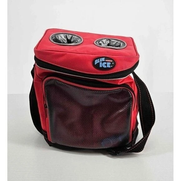 Rubbermaid Blue Ice Zip Top Cooler Bag Side Pockets Top Can