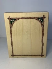 NEW Holly Pond Hill  Rubber Stamp TWIG AND HOLLY FRAME Christmas M13136 HOLLY