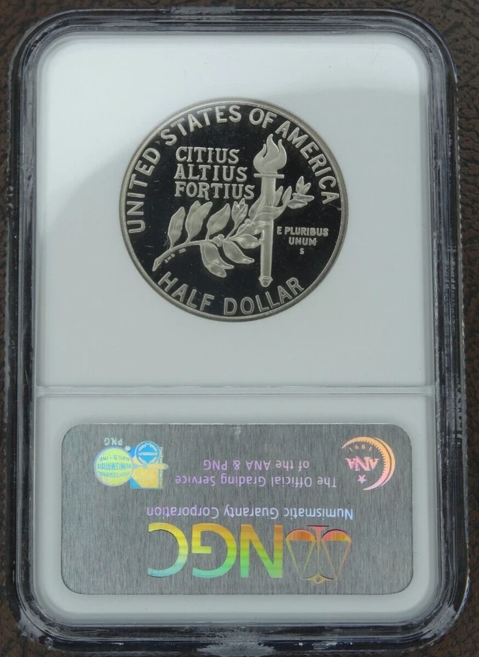 1992-S Olympic Gymnast Proof Half Dollar NGC PF 70 Ultra Cameo Commemorative 50C - Image 2 of 4