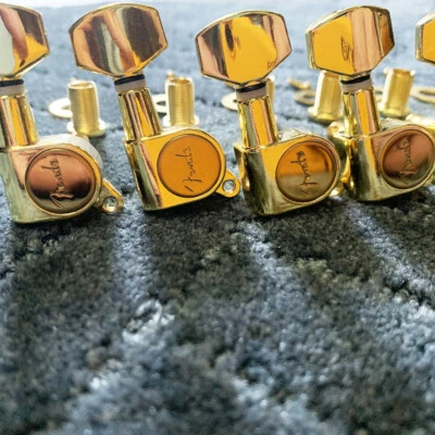 ALLJITA for Fender Strat Electric Guitar Tuners Tuning Pegs Keys Machine Heads Set of 6R