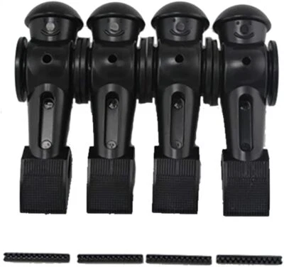 Tornado Foosball men - Set of 4 with roll pins - counterbalanced - Black