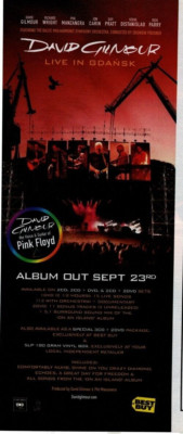 ROLL8. ANZEIGE 13X5'' DAVID GILMOUR: LIVE IN DANZIG ALBUM