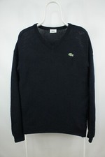 Vintage Lacoste Geometric Pattern Knit Navy Wool Sweater Men's Size: 3 /EU 44-46