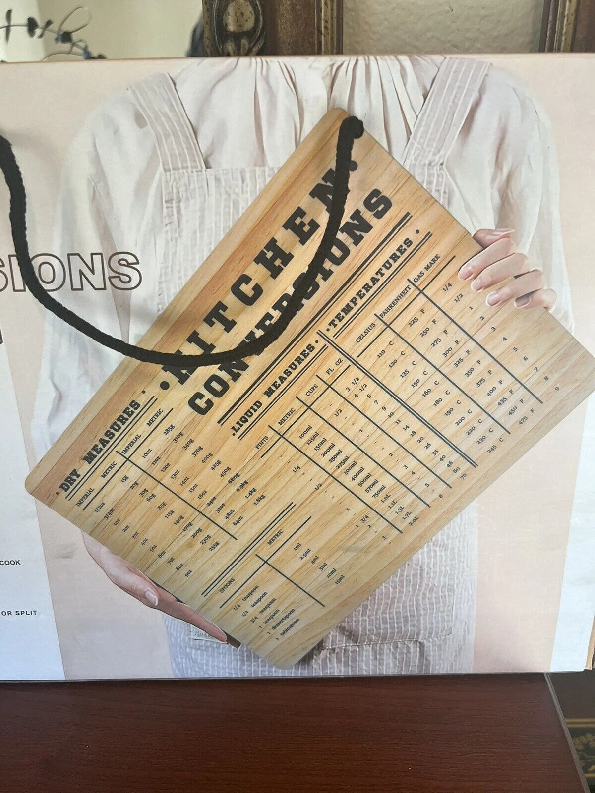 Kitchen Conversion Bamboo Wood Cutting Board 15.75x11.8 NEW