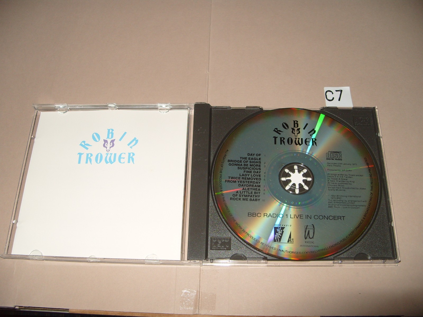 Robin Trower - BBC Live In Concert (CD 1992) vg/Ex Condition