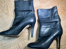 Jimmy Choo Black Ballad Bootie Super Soft Leather Italy Made Size 36.5 US 6.5